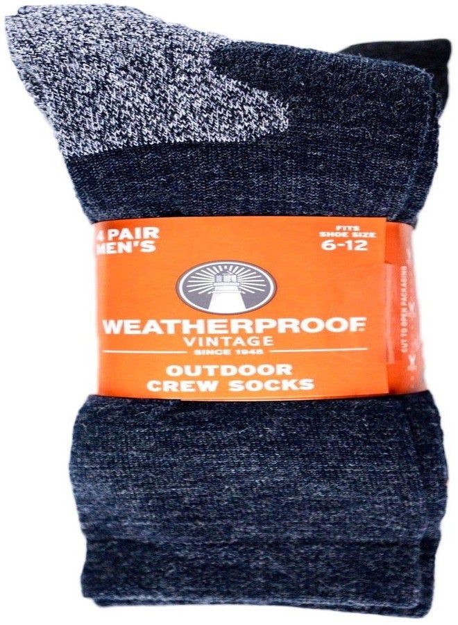 Weatherproof Men's Weatherproof Wool Blend All Purpose Outdoor Crew Socks 4 Pack - Image 2