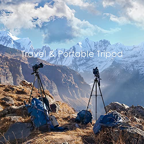 Endurax 60'' Camera Tripod Camera Stand for Canon Rebel Eos Nikon DSLR, Travel Tripods for Phone Tablet with Remote Black - Image 5