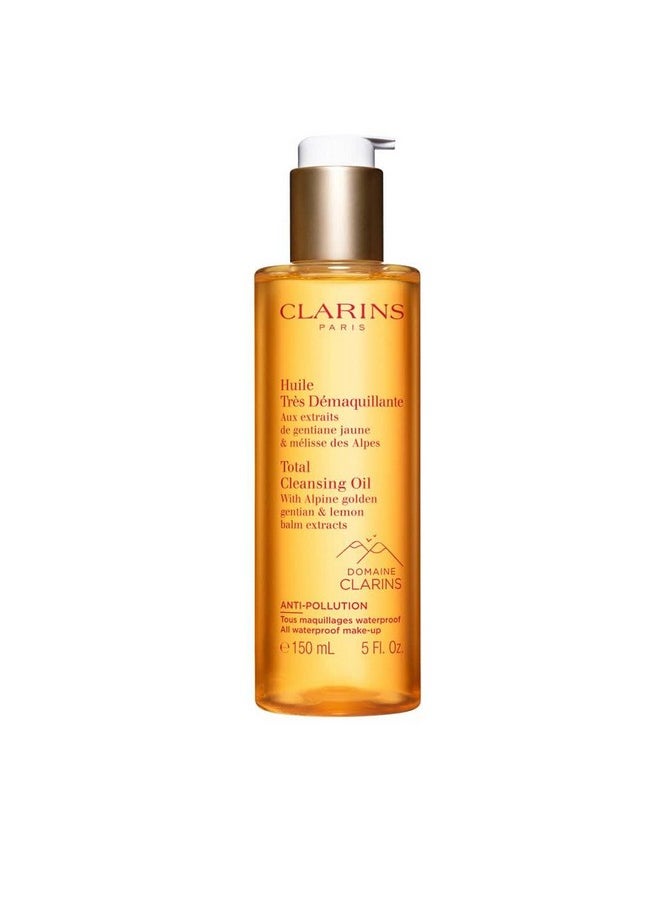 CLARINS - Total Cleansing Oil ; Removes Longwearing, Heavy And Waterproof Makeup And Pollutants ; Preserves Skin'S Microbiota ; Easy Rinse ; Safe For Use On Face, Eyes And Lips ; Dermatologist Tested - Image 1