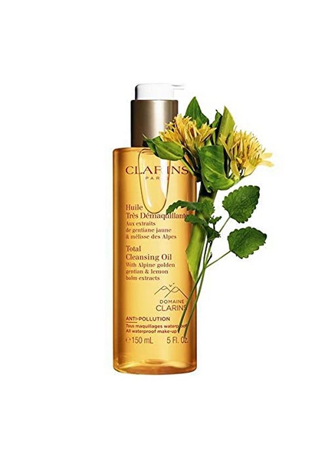 CLARINS - Total Cleansing Oil ; Removes Longwearing, Heavy And Waterproof Makeup And Pollutants ; Preserves Skin'S Microbiota ; Easy Rinse ; Safe For Use On Face, Eyes And Lips ; Dermatologist Tested - Image 1