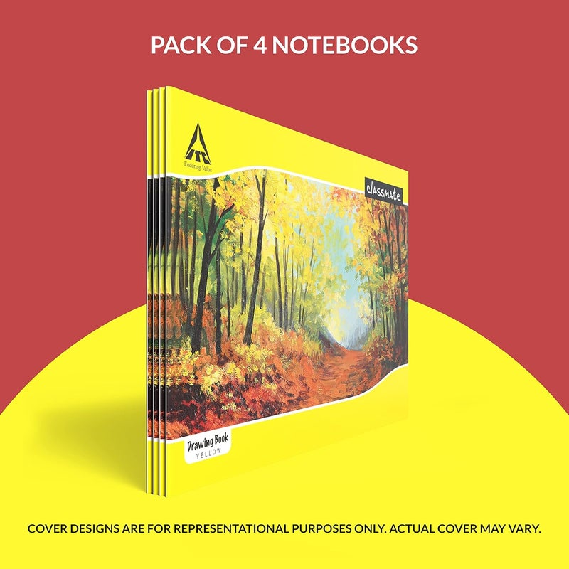 classmate Drawing Book - A4, Soft Cover - Pack of 12 & Drawing Book - Unruled, 40 Pages, 210 mm x 297 mm - Pack of 4 - Image 5