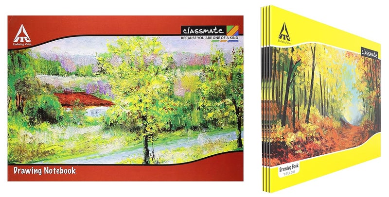 classmate Drawing Book - A4, Soft Cover - Pack of 12 & Drawing Book - Unruled, 40 Pages, 210 mm x 297 mm - Pack of 4 - Image 1