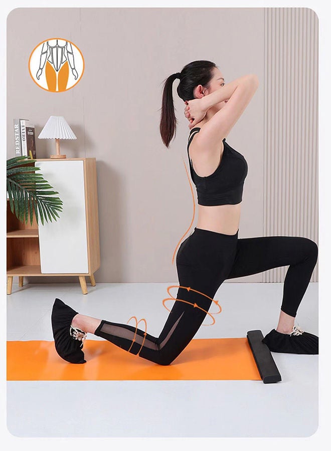 Generic Speed Skating Pad Roller Skate Training Sliding Board, Balance Exercise Indoor Gym Fitness Board Short Track Practice Pad for Hockey Skiing with Shoe Cover 200*50cm - Image 4