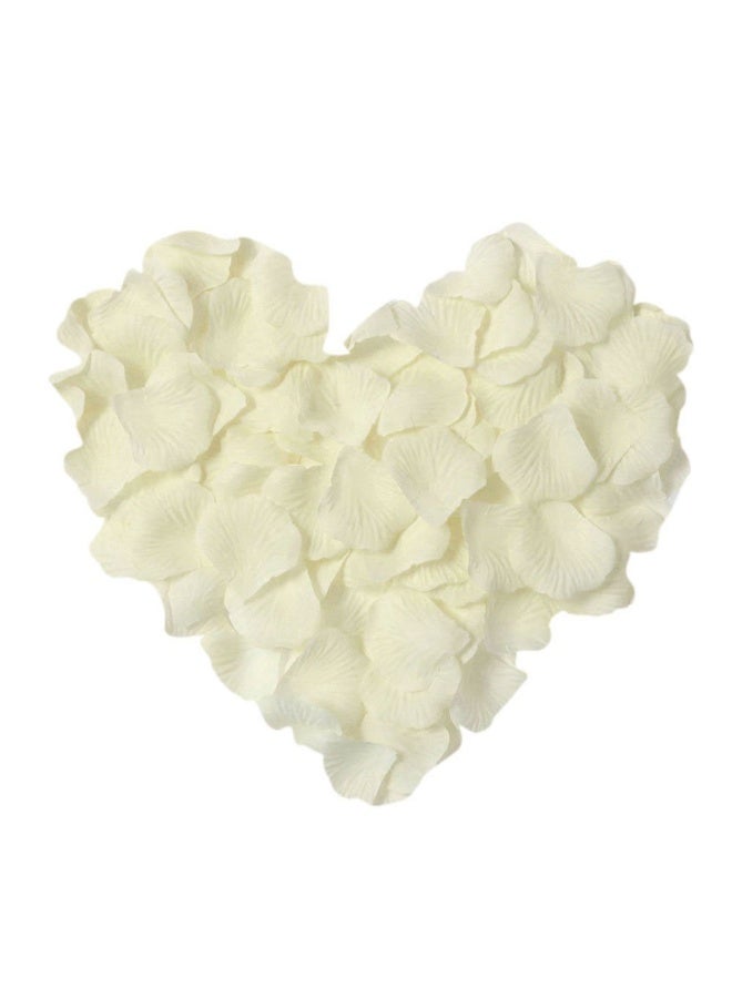 Lyaxm 1000 Pcs Artificial Silk Rose Petals Decoration Wedding Party Color Ivory - Image 1