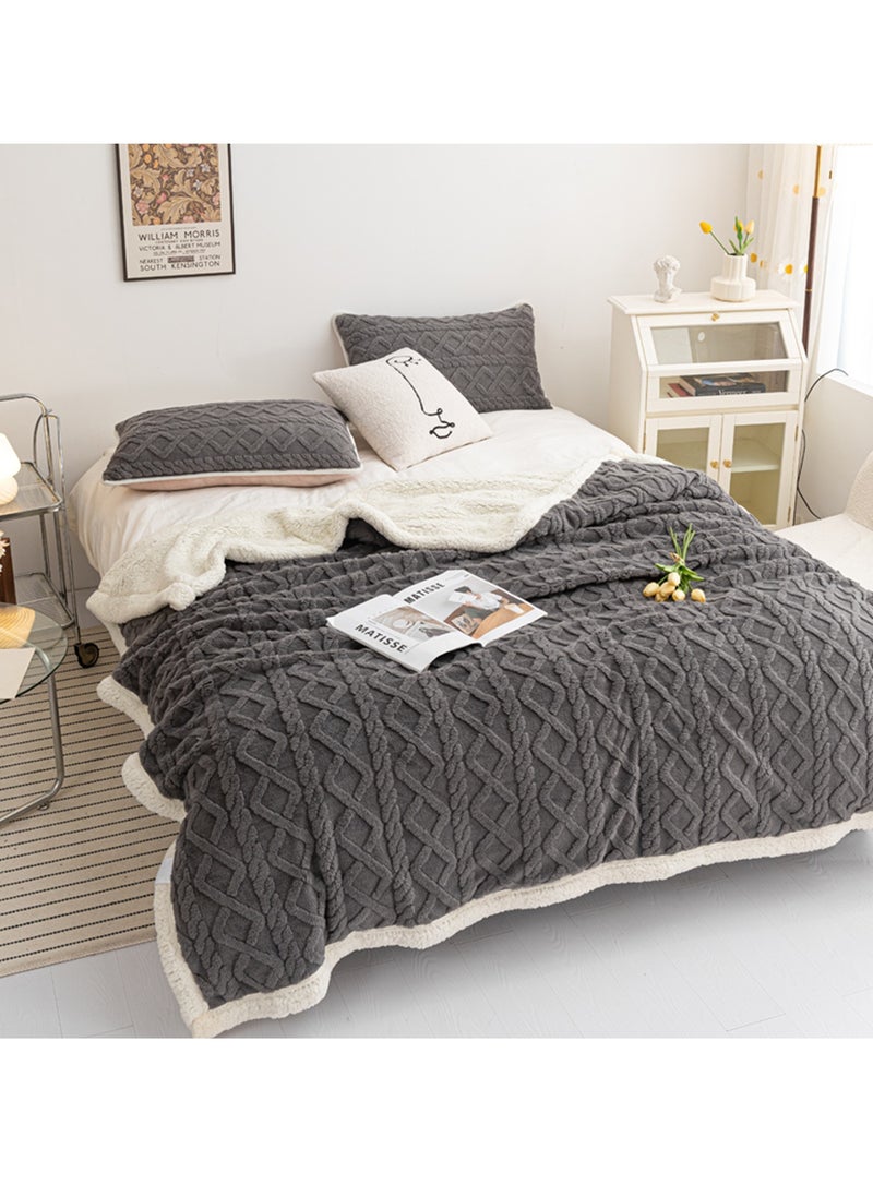 Sharpdo - Coral Flannel Thickened Lambswool Blanket Sofa Blanket 180x200Cm - Image 1