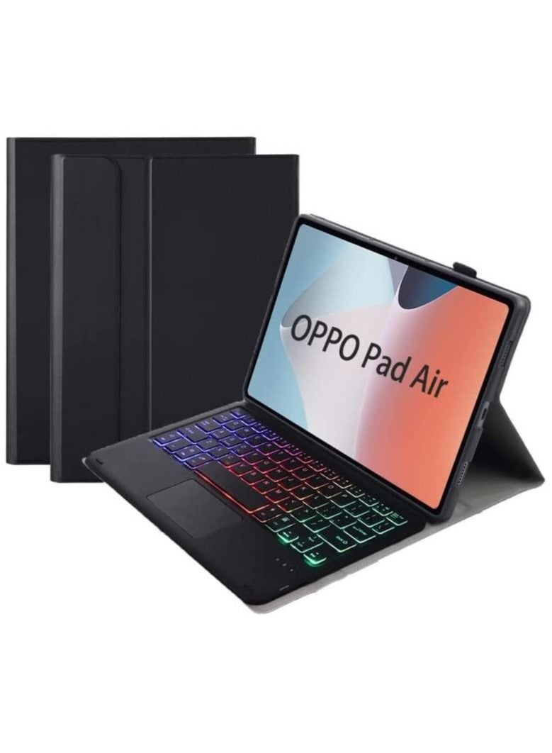 Touchpad Keyboard Case Compatible with Oppo Pad Air 10.36 inch, Magnetic Removable Wireless Colorful Backlit Keyboard Cover  - Image 1