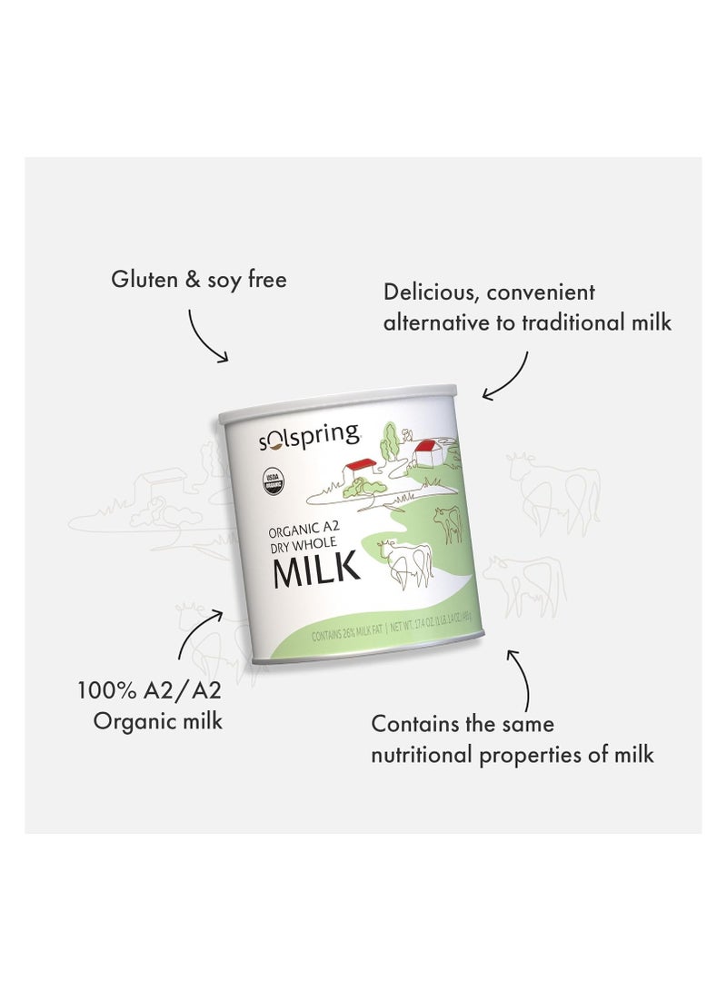 Dr. Mercola Organic A2 Dry Whole Milk Contains 26% Milk Fat Net Wt.17.4 Oz. 1 Lb. 1.4 Oz 495 G - Image 3