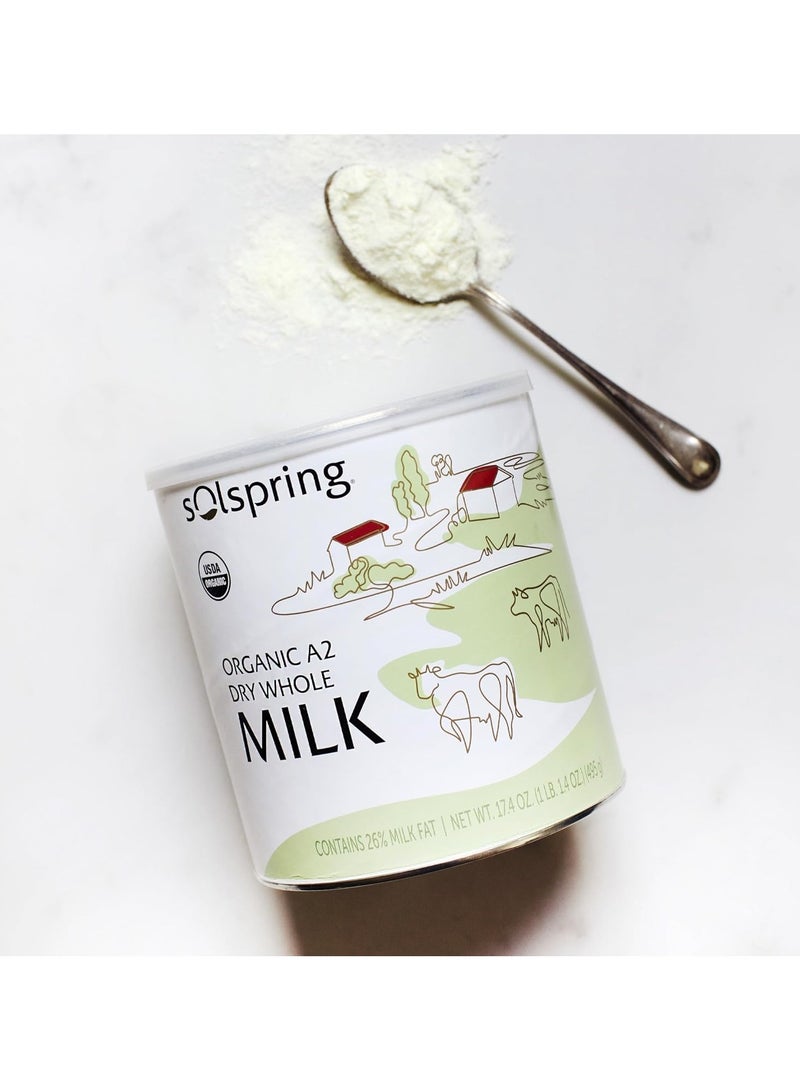 Dr. Mercola Organic A2 Dry Whole Milk Contains 26% Milk Fat Net Wt.17.4 Oz. 1 Lb. 1.4 Oz 495 G - Image 4