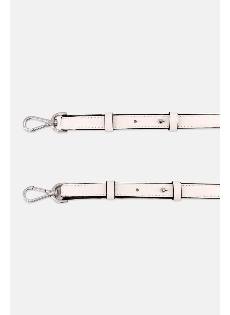 Michael Kors Women Leather Guitar Bag Strap, White  - Image 2