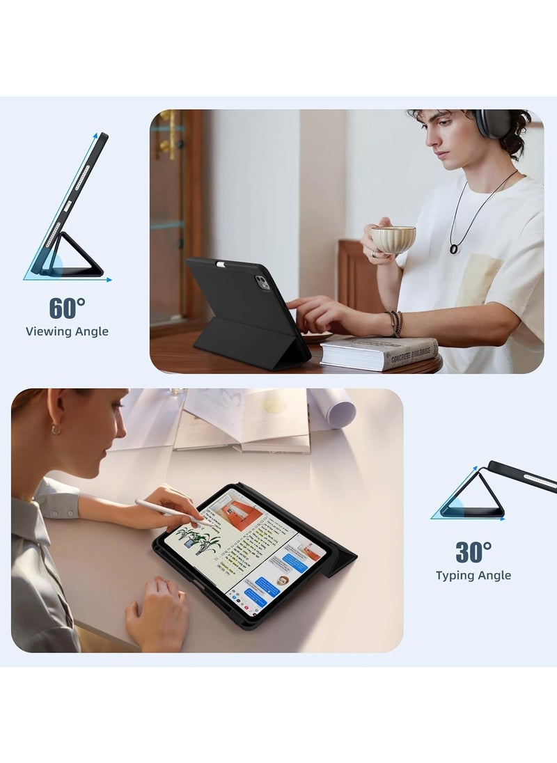 General Case for iPad Pro 11-inch (M4, 5th Gen 2024) with Pencil Holder, Smart Sleeve with Protective Tri-Fold Stand and Soft TPU Back, Auto Wake/Sleep, Pencil Charging Support  - Image 4