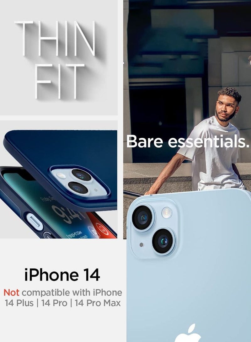 Spigen Thin Fit iPhone 14 Case Cover - Navy Blue - Image 2