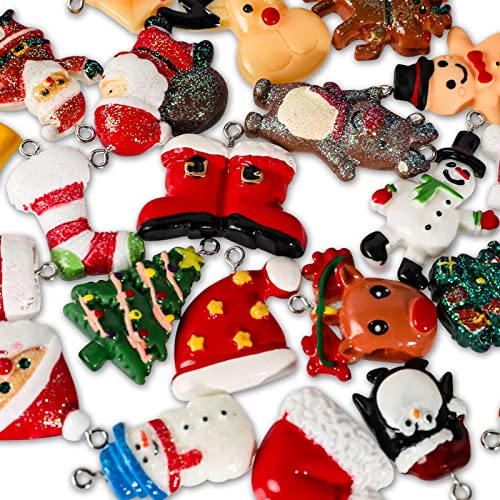 Garma 36PCS Mini Resin Christmas Ornaments Tiny Christmas Tree Decorations Set Comes with String Small Christmas Hanging Ornament for Christmas Tree Decorations - Image 3