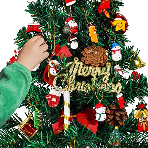 Garma 36PCS Mini Resin Christmas Ornaments Tiny Christmas Tree Decorations Set Comes with String Small Christmas Hanging Ornament for Christmas Tree Decorations - Image 4