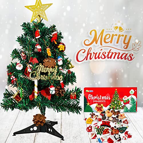 Garma 36PCS Mini Resin Christmas Ornaments Tiny Christmas Tree Decorations Set Comes with String Small Christmas Hanging Ornament for Christmas Tree Decorations - Image 5