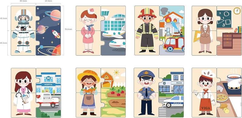 Viga Wooden Matching Profession Puzzle Set - Image 4