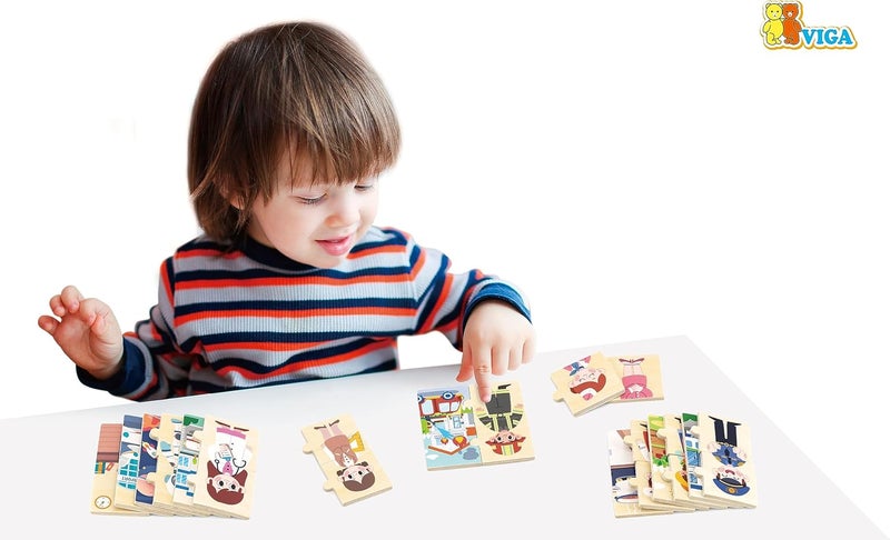Viga Wooden Matching Profession Puzzle Set - Image 5