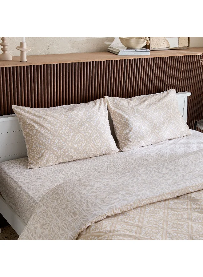 Home Box Madison Burnley 3-Piece Printed Cotton Queen/King Quilt Cover Set - 220x220 cm