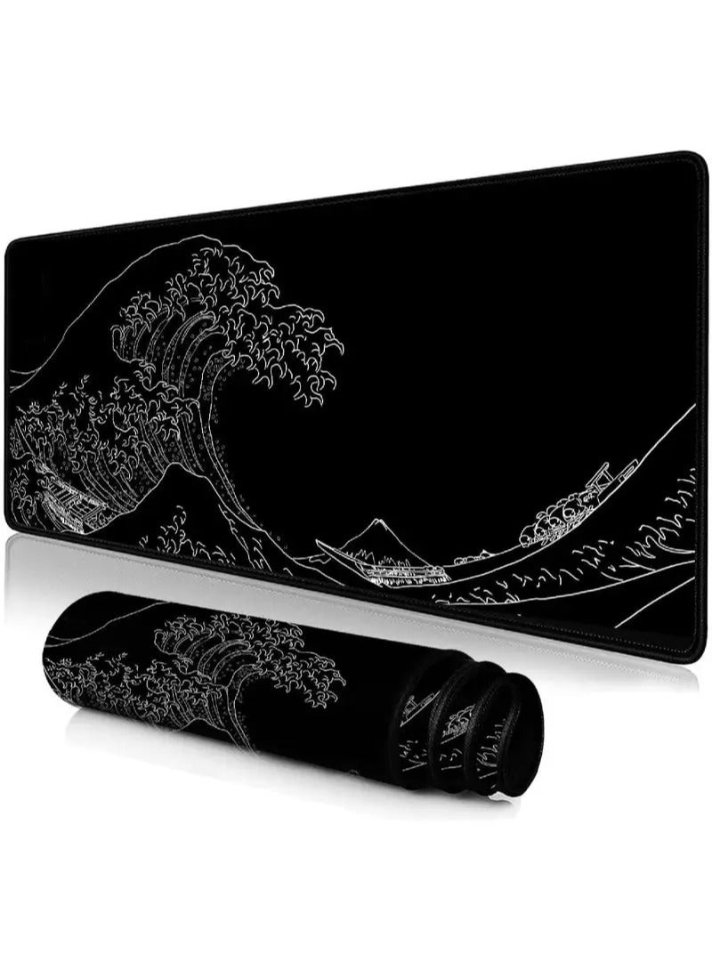 Captaintech Gaming Mouse Pad with Stitched Edges Extended Mousepad Superior Cloth Surface Non-Slip Rubber Base Water Resist 800 * 300 * 3mm - Image 1