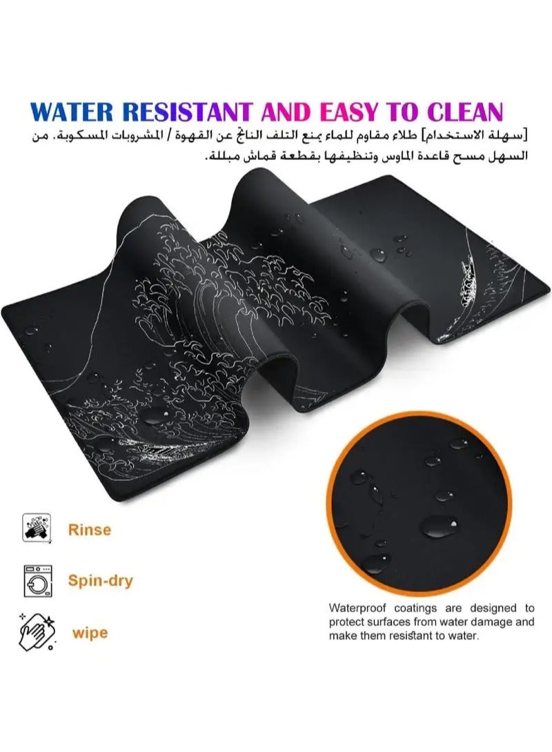 Captaintech Gaming Mouse Pad with Stitched Edges Extended Mousepad Superior Cloth Surface Non-Slip Rubber Base Water Resist 800 * 300 * 3mm - Image 4