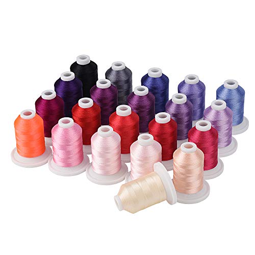 Simthread Embroidery Machine Thread Kit 800Y 21 Spools Pink and Purple Colors for Professional Embroidery Design - Image 5