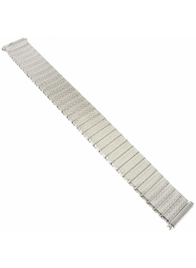 16-21MM MEDIUM LENGTH SILVER FLEX STRETCH EXPANSION WATCH BAND STRAP 5.8 INCHES LONG