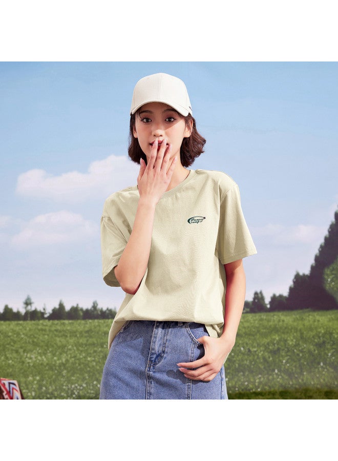 Cotton】oversized Drop Shoulder T-shirt - Women's Minimalist Basic Tee For Summer, Versatile Short Sleeve Top - Image 3