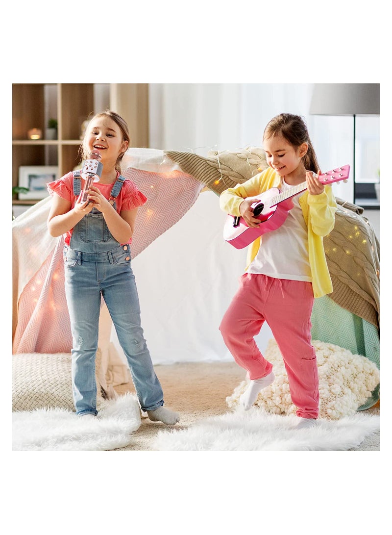 Wireless Bluetooth Karaoke Microphone for Kids, 3-in-1 Portable Handheld Singing Karaoke Mic Speaker Machine, Fun Toys for 4-15 Year Old Boys Girls Home Party Birthday, Rose Gold - Image 2