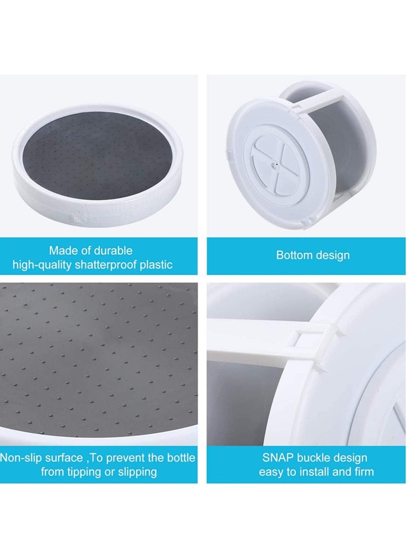 GUDOO منظم توابل دوار من طبقتين بقطر 10 بوصات - رف توابل دوار للخزانة أو سطح المطبخ أو الطاولة، منظم دوار متعدد الاستخدامات بطبقتين - Image 2