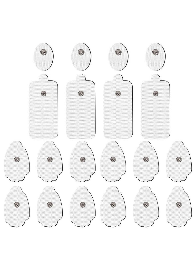 SYOSI TENS Unit Replacement Pads, 20 Pack Snap Electrode Pads for Tens Unit with Standard 3.5mm snap-on Connector Compatible with Belifu TENS Reuse More Than 35 Times - Image 1