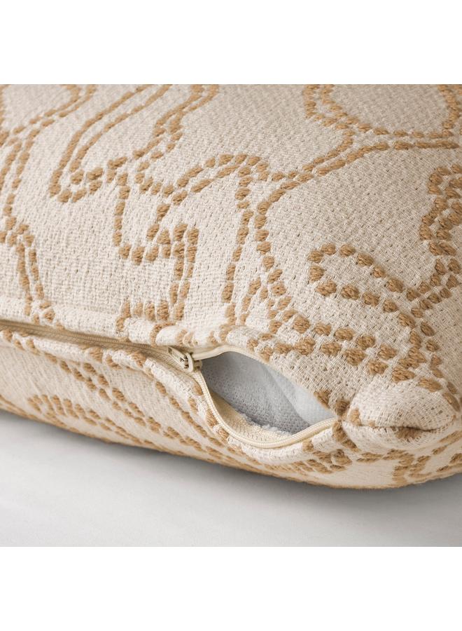 erorex Cushion cover, off-white/yellow-beige, 50x50 cm - Image 3