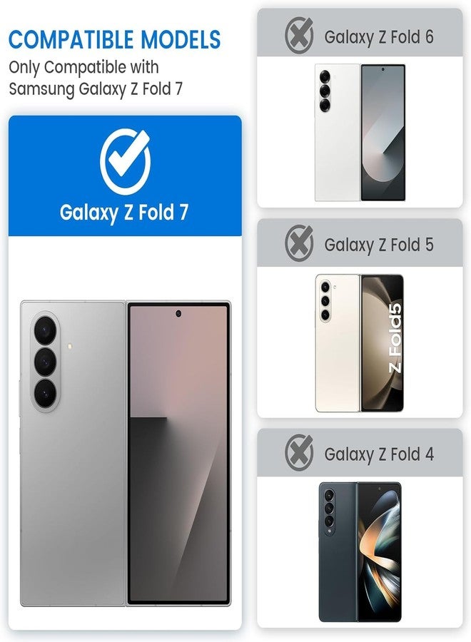 VEGO for Galaxy Z Fold 7 Case, Compatible with MagSafe, [Hinge Protection][Front Privacy Screen Protector] Magnetic Slim PU Leather Protective Cover for Samsung Z Fold 7 5G - Carbon Fiber Black - Image 2