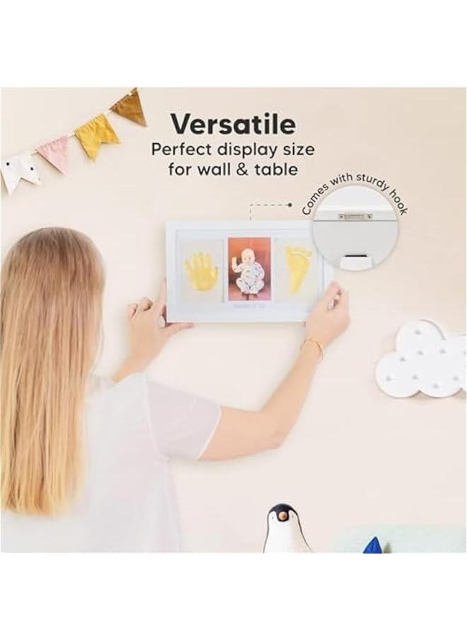 HOOKOR Baby Handprint Footprint Kit, Keepsake Photo Frame for Newborn Boys & Girls, Baby Gifts,Personalized Baby Milestone Gift, Nursery Decor,Baby print, baby hand and foot prints, DIY frame  - Image 5