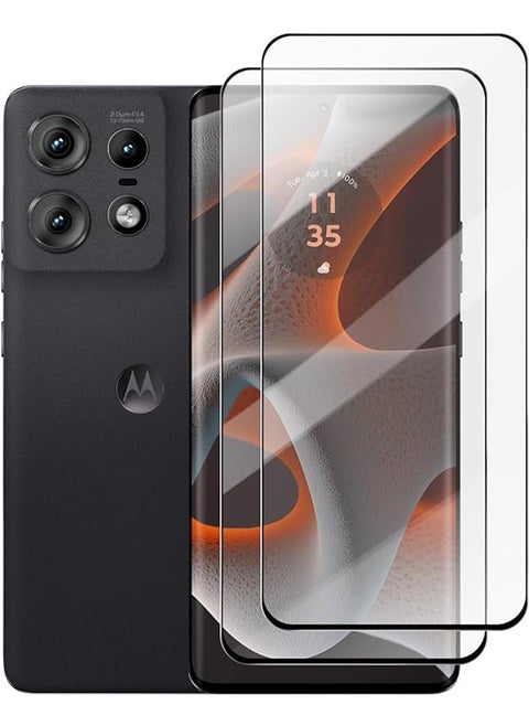 2 Pack Motorola Edge 50 Pro 5G Screen Protector, 9H Tempered Glass Screen Protector for Motorola Edge 50 Pro 5G, Premium 3D Curved Edge Guard Film，Case Friendly, Anti-Scratch Film (Edge Adhesive)