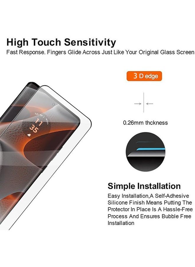 Generic - 2 Pack Motorola Edge 50 Pro 5G Screen Protector, 9H Tempered Glass Screen Protector for Motorola Edge 50 Pro 5G, Premium 3D Curved Edge Guard Film，Case Friendly, Anti-Scratch Film (Edge Adhesive) - Image 1