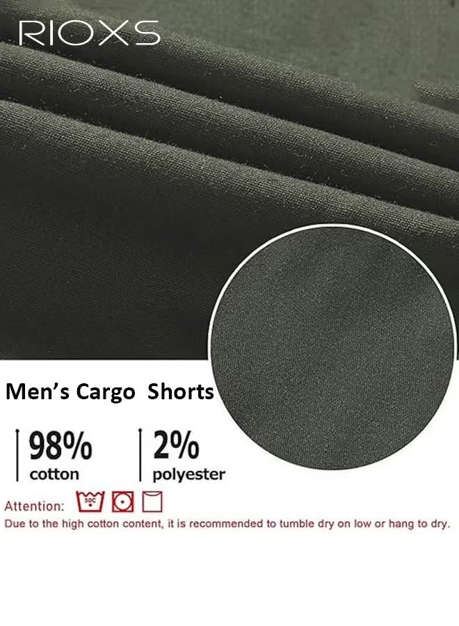 ريوكس شورت كارغو رجالي، شورت رياضي سريع الجفاف للأنشطة الخارجية، شورت كارغو فضفاض غير رسمي، شورت مطاطي بجيوب متعددة، شورت عمل مريح، شورت جري مطاطي خفيف الوزن - Image 5