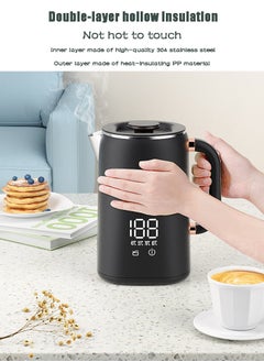 Rewell Kettle, 1700 Ml, Electric Kettle, 1500 Watt, Fast Boiling Stainless Steel, Automatic Shut-Off, 16-Hour Constant Temperature, Suitable for Business Trips, Camping, Travel, Office, Home, Black  - Image 3