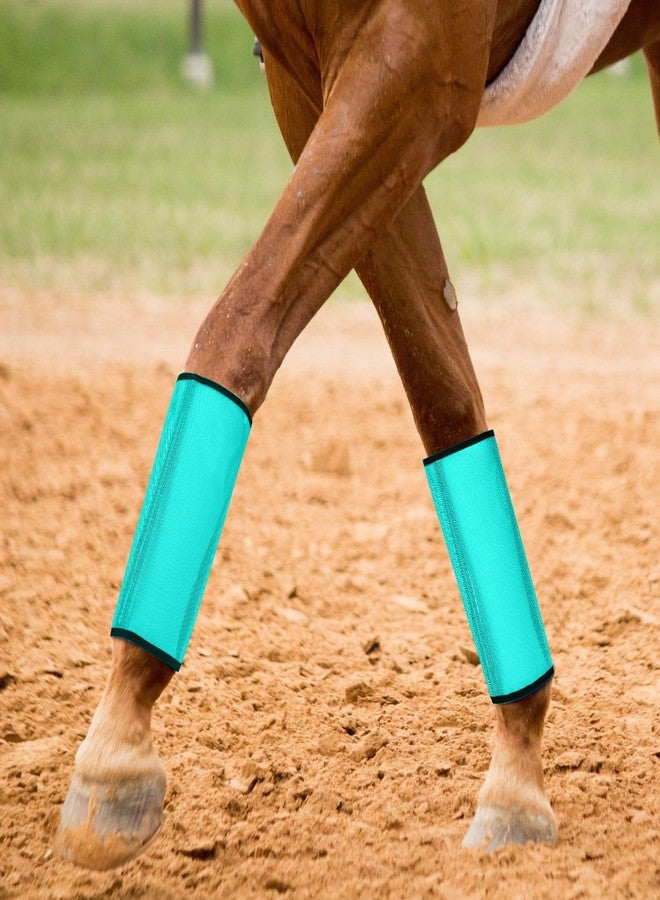 Jexine 12 Fly Boots for Horse Set of 12 Loose Breathable Mesh Horse Fly Sheets Protective Horse Leg Wraps Leggings for Preventing Flies and Mosquitoes Bites (Green, Purple, Yellow) - Image 2