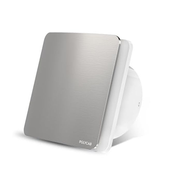 Polycab Freshly Prime 150mm Air Exhaust fan for Kitchen, Bathroom | Noiseless, Sleek Design Easy to Clean | High Speed, Powerful Motor, 100% Copper Winding, 3 Year WarrantySteel Finish - Image 1