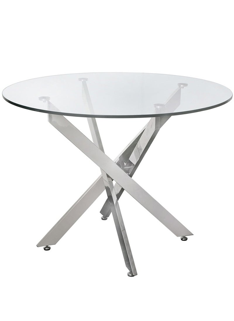 VANITY LIVING VANITY LIVING Dining Table - Davos Chrome Round 4-Seater  - Image 1