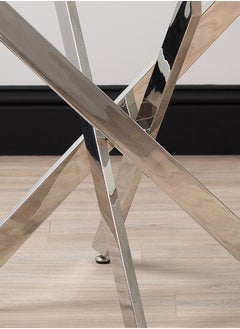 VANITY LIVING VANITY LIVING Dining Table - Davos Chrome Round 4-Seater  - Image 3