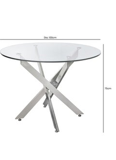 VANITY LIVING VANITY LIVING Dining Table - Davos Chrome Round 4-Seater  - Image 4