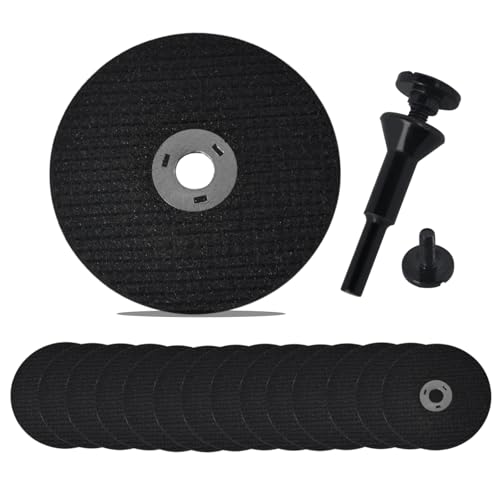 Funnytek 3 inch Cut Off Wheels with 1/4" Mounting Mandrel Kit, Mini Cutting Wheels Cutter Discs with 3/8" Arbor Hole for Die Grinder Cut-Off Wheels Mandrel Kit for Metal, Tile, Cement (15pcs +1pack Mandrel) - Image 1