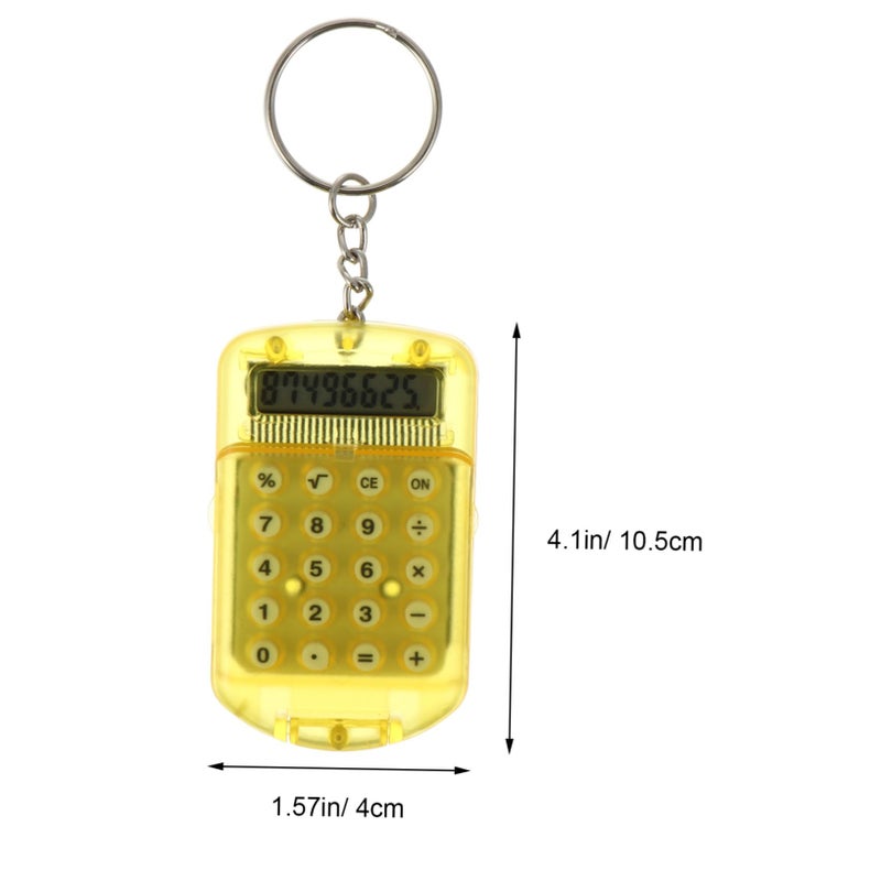 Mini Keychain Calculator Portable Pocket Size with Hinged Cover for Students - Image 3