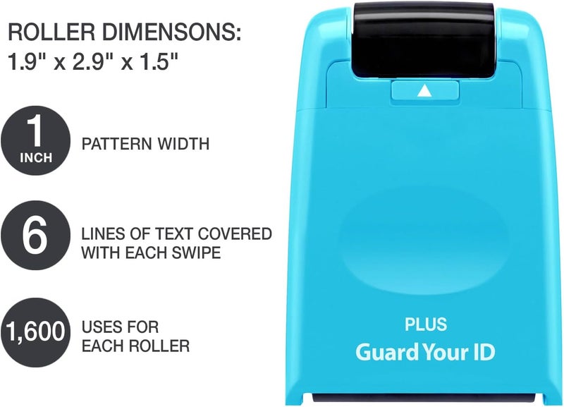 Plus Guard Your ID Identity Protection Stamp Roller, Turquoise - Image 3
