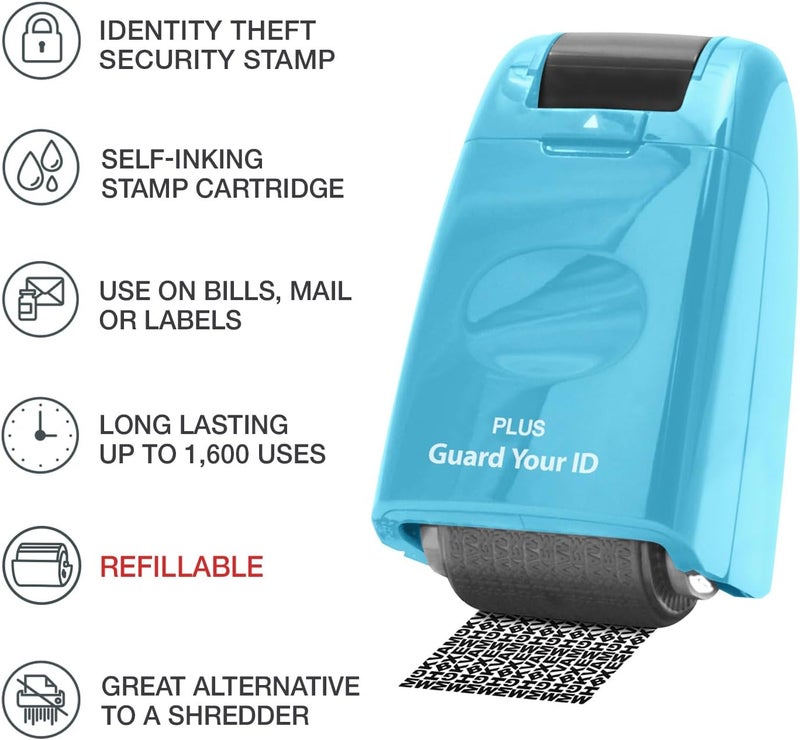 Plus Guard Your ID Identity Protection Stamp Roller, Turquoise - Image 4