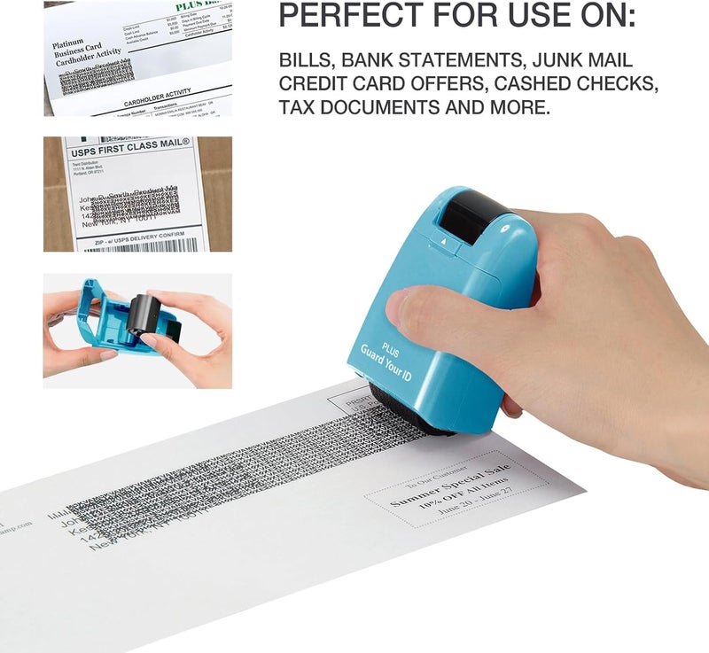 Plus Guard Your ID Identity Protection Stamp Roller, Turquoise - Image 2