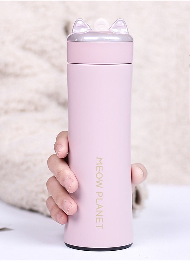 Generic - 280ml Thermos Bottle Stainless Steel Vacuum Flasks Cute Cat Fox Ear Thermal Coffee - Image 1