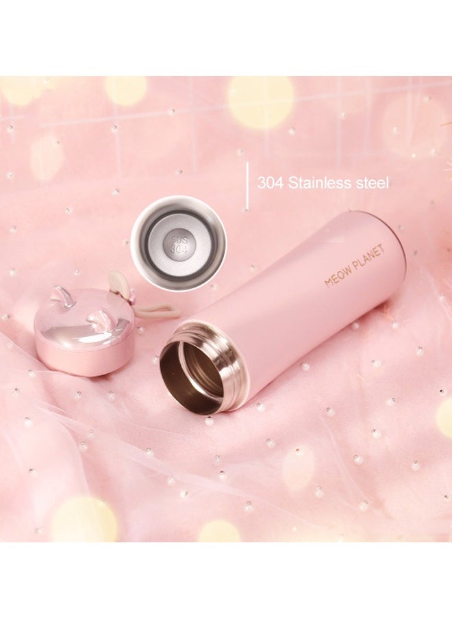 Generic - 280ml Thermos Bottle Stainless Steel Vacuum Flasks Cute Cat Fox Ear Thermal Coffee - Image 1