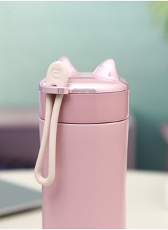 Generic 280ml Thermos Bottle Stainless Steel Vacuum Flasks Cute Cat Fox Ear Thermal Coffee  - Image 3