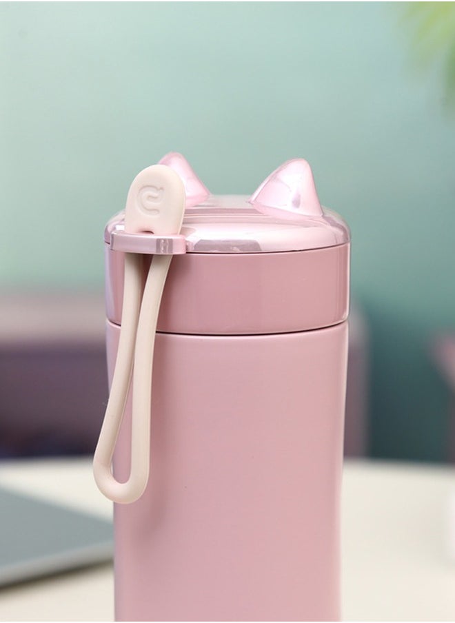 Generic - 280ml Thermos Bottle Stainless Steel Vacuum Flasks Cute Cat Fox Ear Thermal Coffee - Image 1